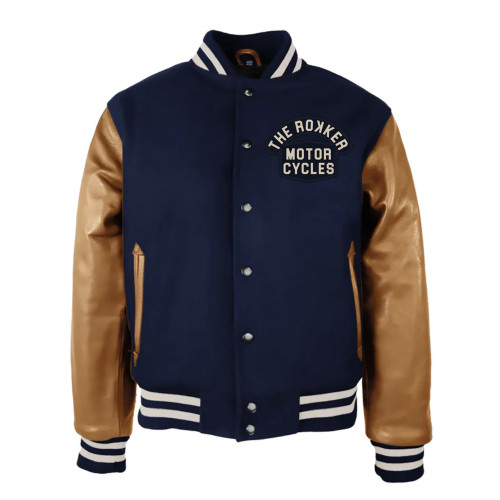 Мотокуртка ROKKER COLLEGE JACKET синий/коричневый фото 1