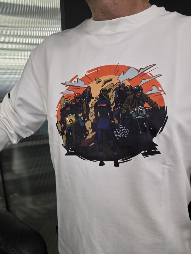 Лонгслив KUSTOMCREW белый (гонки)  фото 2