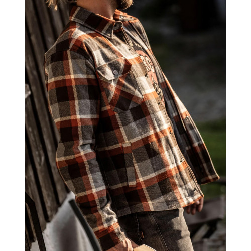 Моторубашка ROKKER MEMPHIS RIDER SHIRT красно-серая фото 3